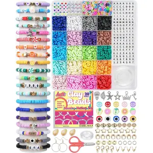 Bracelet Making Kit 5000 count Clay Beads Flat Preppy Beads for Friendship  Making Polymer Heishi Beads with Charms Gifts for Teen Girls Crafts for Girls Ages 6 7 8 9 10 11 12