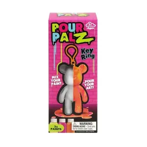 Pour Palz Paint Bear Keyring 3.2" Purple DIY Paint & Craft Kit  Ages  5+ Years Creative Art Project