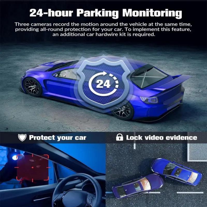 Full UHD Car Camera Front Rear with Free 64GB SD Card,HDR,Dashcam for Cars,Night Vision,Loop Recording,WDR,24H Parking Mode,Driving Recorder, No App