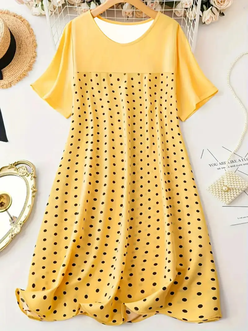 open lace back dress Vera Orange and Brown Polka Dot Ruffle Dress main image 0