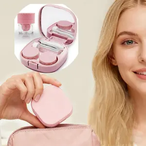 Contact Lens Case with Manual Cleaner Washer - 5-in-1 Portable Contact Lens Remover Tool for Daily Outdoor Use Travel-Friendly