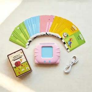 224-Word Bilingual Flash Card Machine for Toddlers - Engaging EN & SP Audio Featuring Animals, Food, and Daily Items - Screen-Free Educational Toy for Preschool Learning - Perfect for Bilingual Kids and Parents