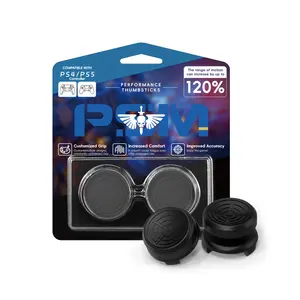 Black FPS Thumb Grip Set Joystick Cap Analog Stick Cap, No-Slip Thumb Grips, 1 High Rise, 1 Mid Rise, Compatible with PS5/PS4 Controller/Console