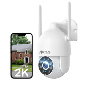 ANRAN 2K Security Camera Outdoor 2.4G/5G WiFi Connection 24/7 Recording CCTV 360 PTZ Auto Tracking Color Night Vision IP65 Waterproof Easy Setup 2 Way Audio
