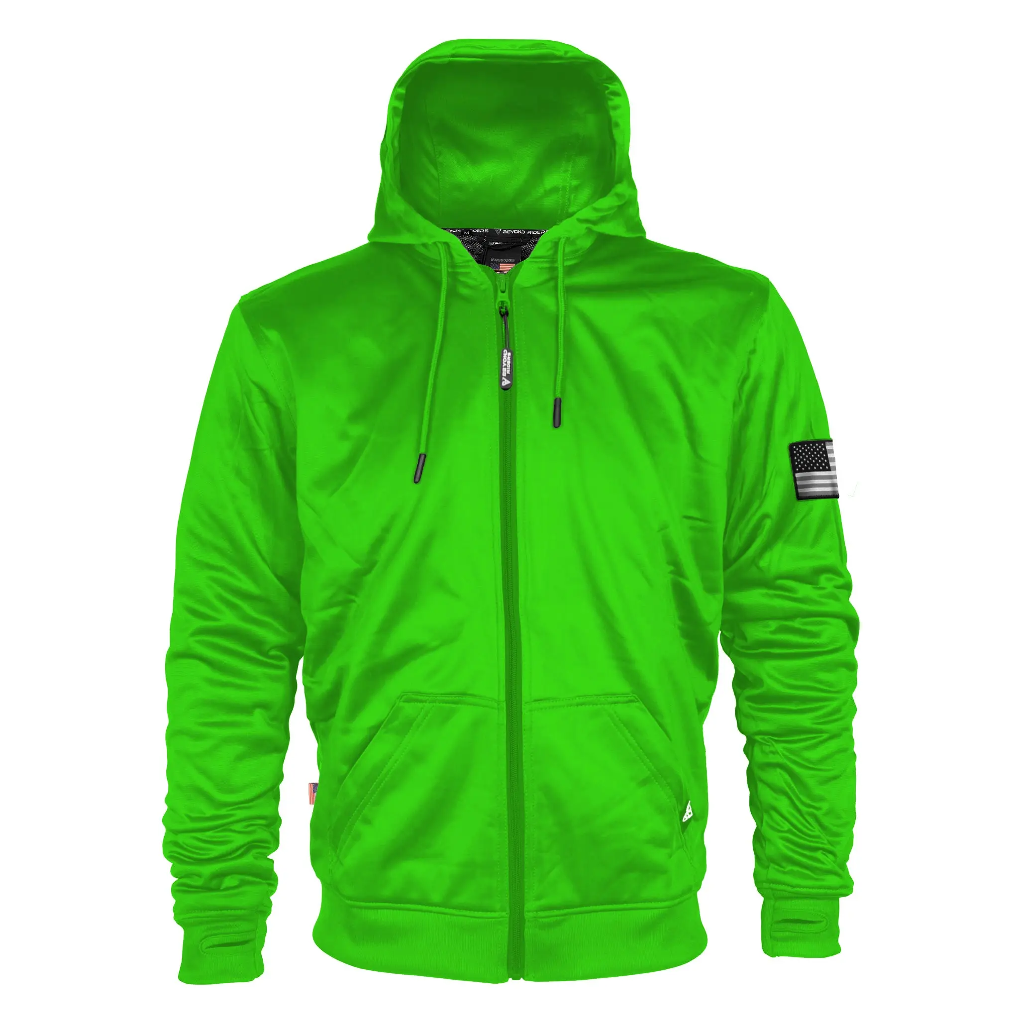 Green Solid Ultra Protective Hoodie with Pads