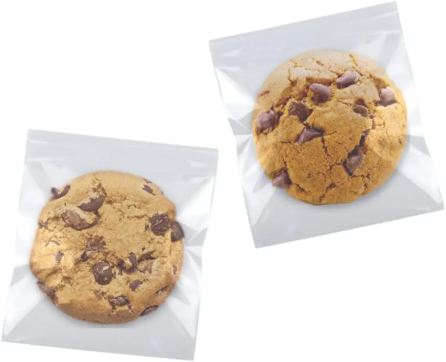 Cookie Bags Cellophane Clear Individual Treat for Cookies, 5x6 Inch Gift Giving Packaging, 100PCS Plastic Self Adhesive Wrappers Candy Bag