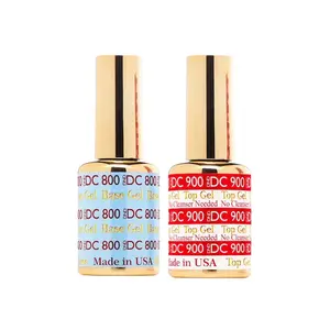 DND DC Base Coat #800 & Top Coat #900 No Cleanse 100G Gel Polish Set for Long-Lasting Manicure Pedicure with Chip Resistance Made in USA