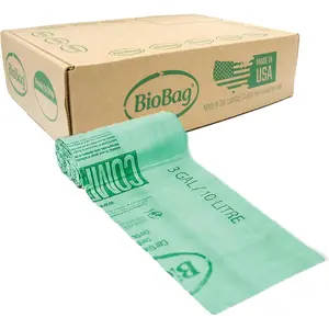 Usa the original compostable bag 3 gallon 100 total count 100 certified food scrap bags kitchen compost bin compatible