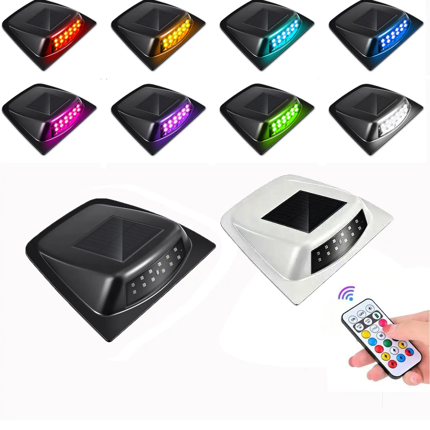 2026 Wireless Solar Lights for Trucks, No-Drill RGB Cab Decorative Lights with Remote Control & Vibration, ABS Moisture-Resistant Rain-Storm Ready for SUVs, RVs & Outdoor Adventures