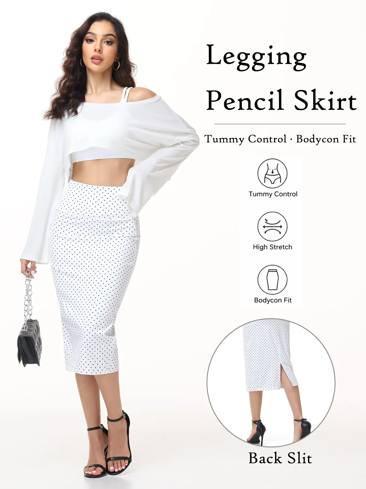【THE GYM PEOPLE】Women's High Waist Tummy Control Legging Pencil Skirt -Leopard Stretchy Bodycon Midi Skirt with Back Slit Office Versatile Slim Fit Formal Long Pencil Skirts Basic Womenswear