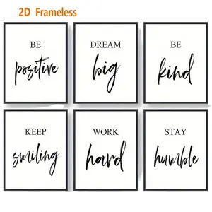 6-piece set of inspiring and thought-provoking wall art for office and classroom decor, as well as displays in educational and training clubs; frameless design