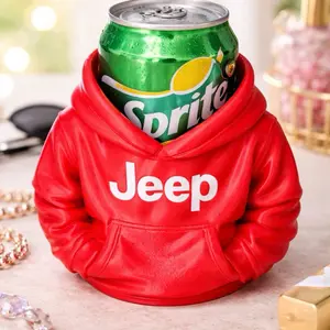 Jeep Red Hoodie Can holder - Perfect for Keeping Your Drinks Stylish
