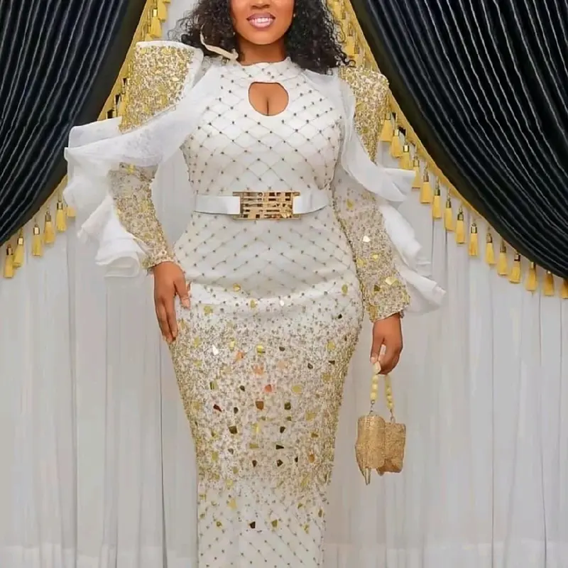 elegant white and gold dresses - TikTok Shop