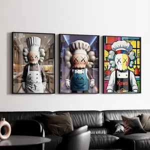 kaws set of 3, Hypebeast Figure Print, Kaws chief kitchen, Kaws chief, instant kaws chief Prints, 44th.
