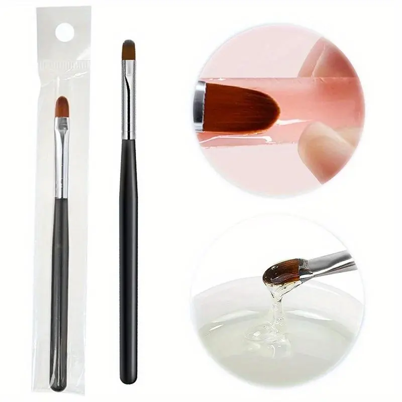 Professional Nail Brush - Black Handle, Acrylic and UV Gel Extension Pen for DIY Nail Art, Detail and Floral Designs, Nail Accessories, Pattern Painting, Drawing