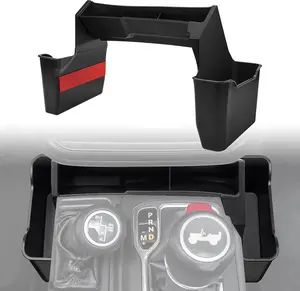 KUST 3PCS Gear Shift Organizer Tray Compatible with Jeep Wrangler JL JLU 4xe & Gladiator JT 2018-2024 2025 2026 Center Console Organizer for Jeep Wrangler Accessories(Not for JK/JKU)