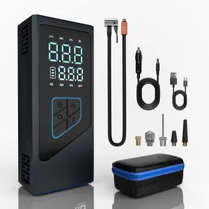 Premium Portable Tire Inflator for Car, 150 PSI Wheel & Tire Air Compressor and Inflator with Battery, Fast Electric Digital Tire Pressure Pump Gauge for Vehicle, Car, Bike & Motorcycle Tires