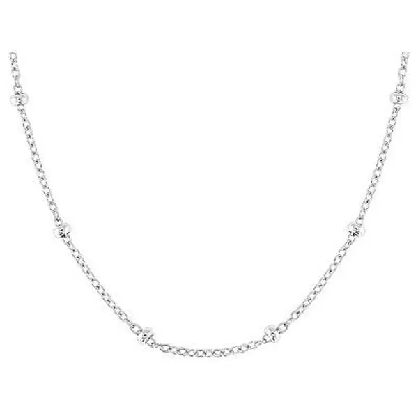 JTV Rhodium-Plated Sterling Silver 2.14mm Cable 18" Minimalist Necklace, Solid Chain Jewelry for Women, Stylish Accessories, Versatile Chains, Minimalist Chain Necklace