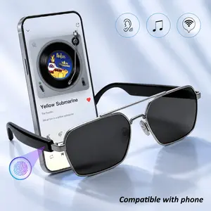 Smart Bluetooth Glasses, Wireless Audio Sunglasses with Touch Control, Support Hands-Free Calling & Voice Assistant, UV Protection , Perfect for Driving & Outdoor Sports，Gifts for Men, Wireless Headphone Glasses