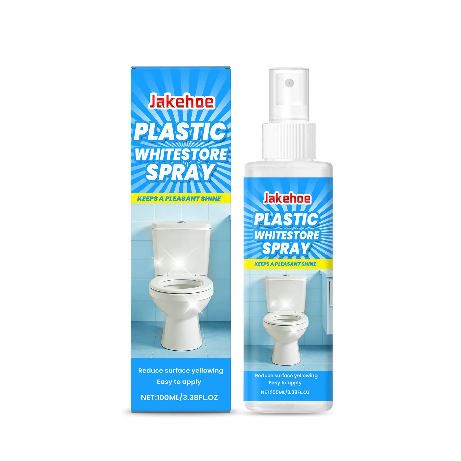 Multi Surface Plastic Cleaner Spray Heavy Duty Yellowing Oxidation Remover Restorer Shine Revitalizer for AC Fridge Toilet Household Appliances