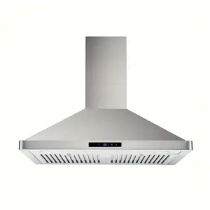 30 inch 700 CFM Touch Button Range Hood  Wall Mounted Kitchen Hood with Ducted/Ductless Convertible Duct vent hood USGD1075 speed exhaust Filter Steel Household Led Durable