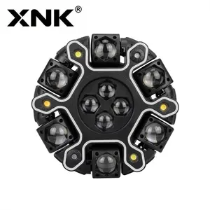 XNK Super Bee-Eye Big 200W Moving Head DJ Light with 12-Arm RGBW Beam Honeycomb Effect LED Strobe DMX512 Control Smart Sound-Activated for Home Parties Discos Weddings Clubs Stage Lighting