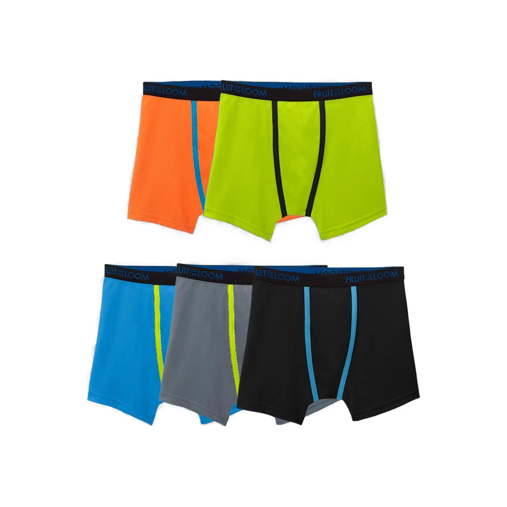 Fruit Of The Loom Boys Breathable Micro-Mesh Boxer Briefs 5 Pack
