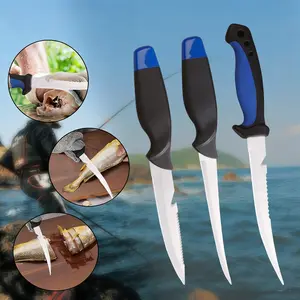 3-Piece Fishing Knife Set, Portable Chef Knife Bone-Removing Tool Kit, Meat Cutting Camping Outdoor Survival BBQ Utensils
