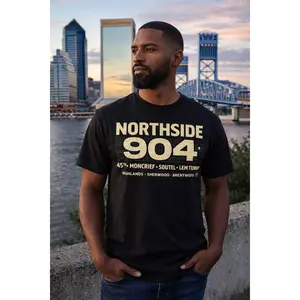 Raised In Duval Northside Men's Short-Sleeve Print T-Shirt - Duval County Heritage Collection, Aesthetic, Breathable, Casual