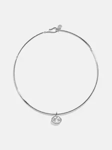 Lexi Crystal Collar Necklace - Silver