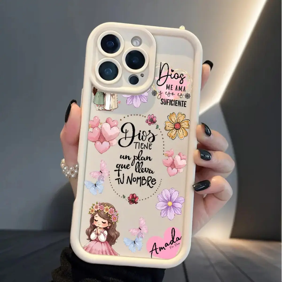 Faith & Flower Soft TPU Bumper Protective Smartphone Cover, Full-Body Shockproof Cover, Rugged Durable Casing, Flower Design, Camera Lens Protection for iPhone 17 Air,16,15,14,13,12,11 Pro Max Plus,X,XS - Mobile Phone Accessories