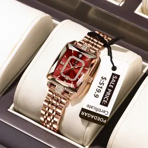 Women's Avenue Elegance Rectangle Watch - Geometric, Minimal, Scratch-Resistant, Water-Splashing Quartz Timepiece, Geometric Quartz Watches, Minimal Quartz Watches