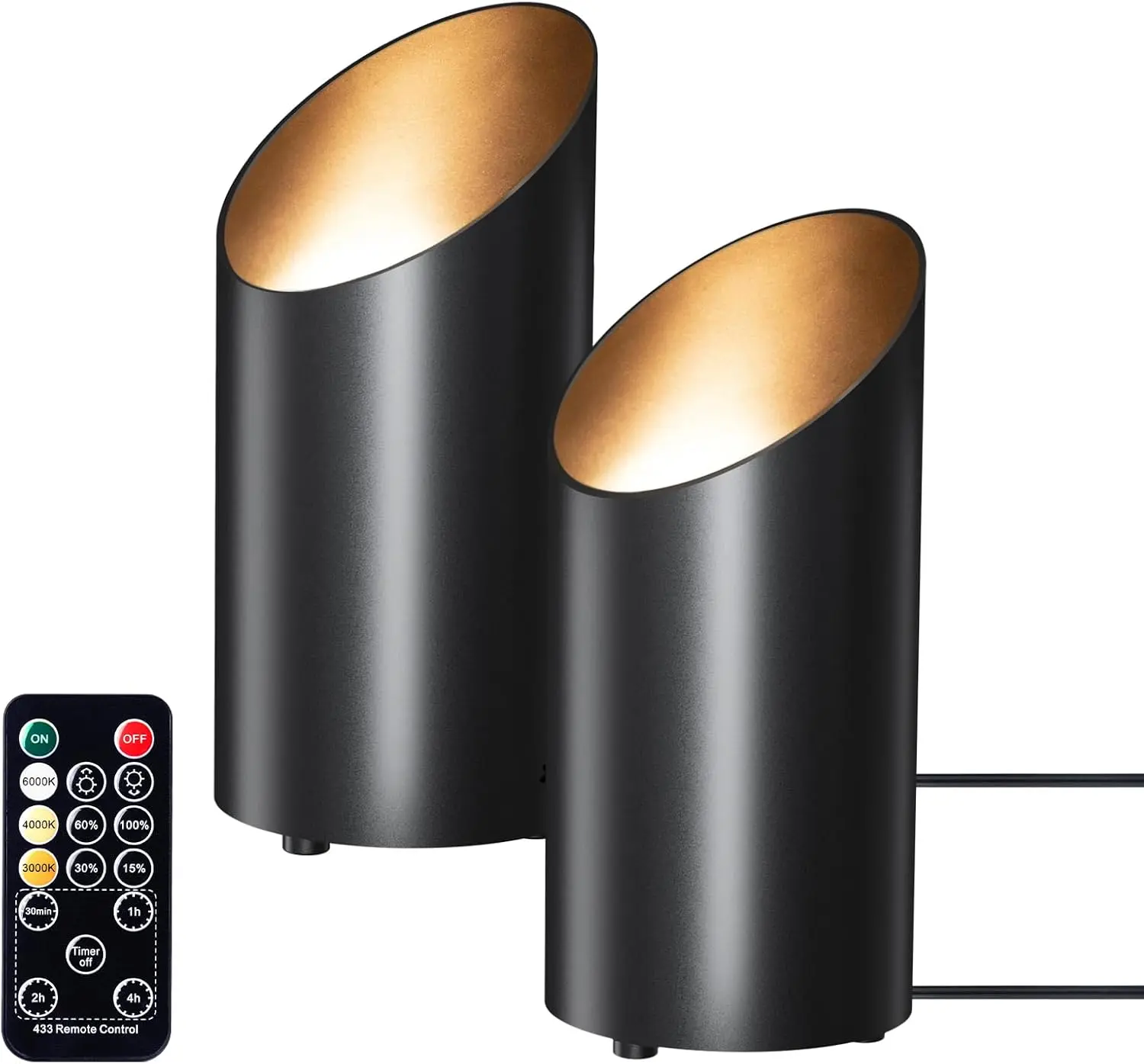 2 Pack Uplights Indoor Floor Can Lights - 6000K LED Up Lights with Remote and Timer, 3 Color Temperatures and Dimmable Uplighting Spotlights for Dark Corner Sofa House Plant Picture