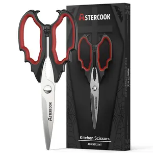 【TikTokShopBlackFriday】Astercook Kitchen Scissors, Gothic Skull Design, Heavy Duty Stainless Steel, Dishwasher Cleanable. Perfect for handling food, chicken bones, and turkey – the perfect gift!y Favor