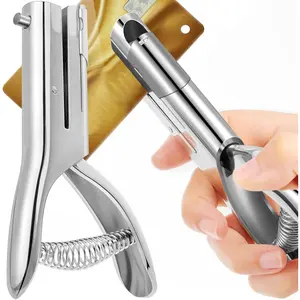 1 count Heavy Duty Hole Punch 2" Long Reach 1/4 Inch Paper Single  Hole Puncher Deep Throat Reduced Effort Hand Held Alloy Punch for ID PVC Cards 5 Inch Tall 25 Sheet Capacity