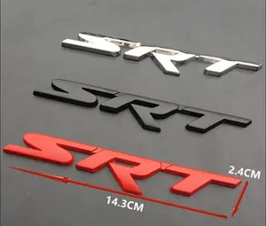 SRT 3D Black Metal Logo Grille Emblem Nameplte Decal Rear Side For Dodge Charger Hellcat Challenger Jeep Grand Cherokee car and truck accessories