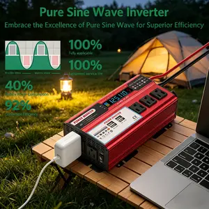 POWER ANYTHING!  5000W Pure Sine Wave Inverter 12V to 110V - 4000W Peak Power for Trucks, RVs, Off-Grid Solar & Emergency Backup