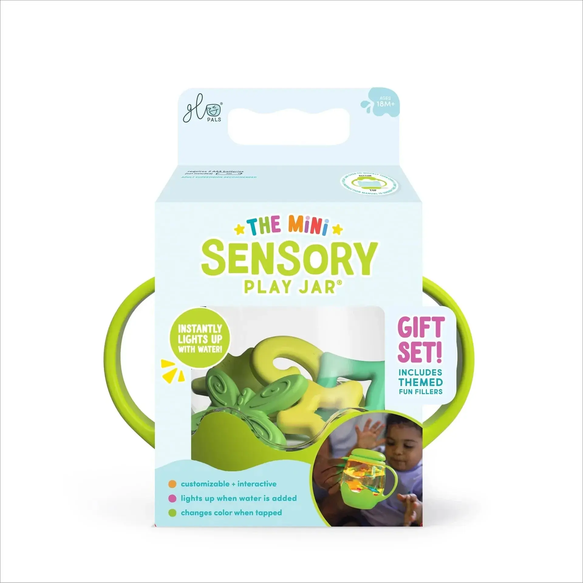 Glo Pals-Mini Sensory Play Jar Gift Set Green