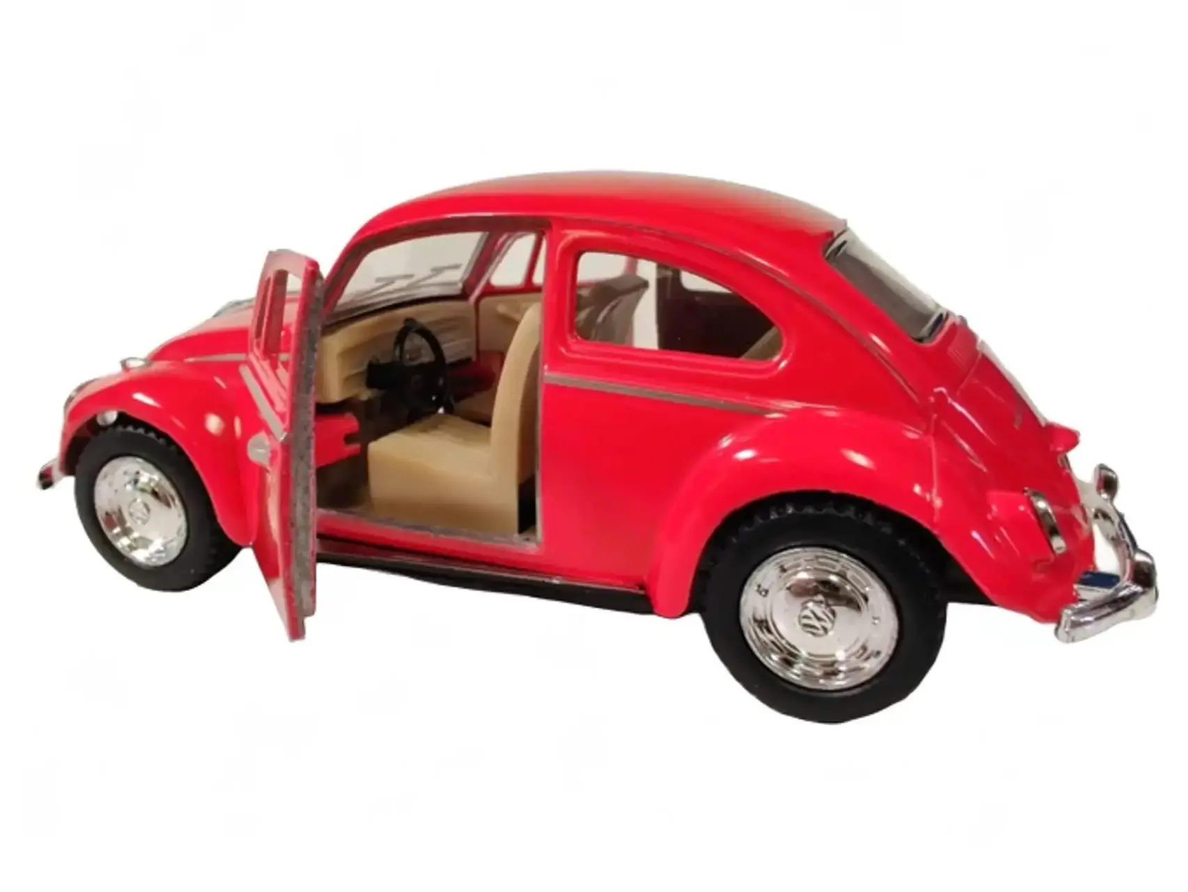 KINSMART 1967 Volkswagen Classical Beetle 1:32 Scale Diecast Metal Car with Openable Doors Red