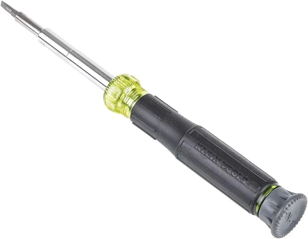 32581 Dual Bits Flat-Head Electronics Screwdriver Set - 2 Slotted, 2 Machined Bits for Blocks, 1.1 oz Cushion-Grip Handle, Easy Switching for Detailed Tasks, Dual Bits Flat-Head Screwdrivers, 1.1 Ounces