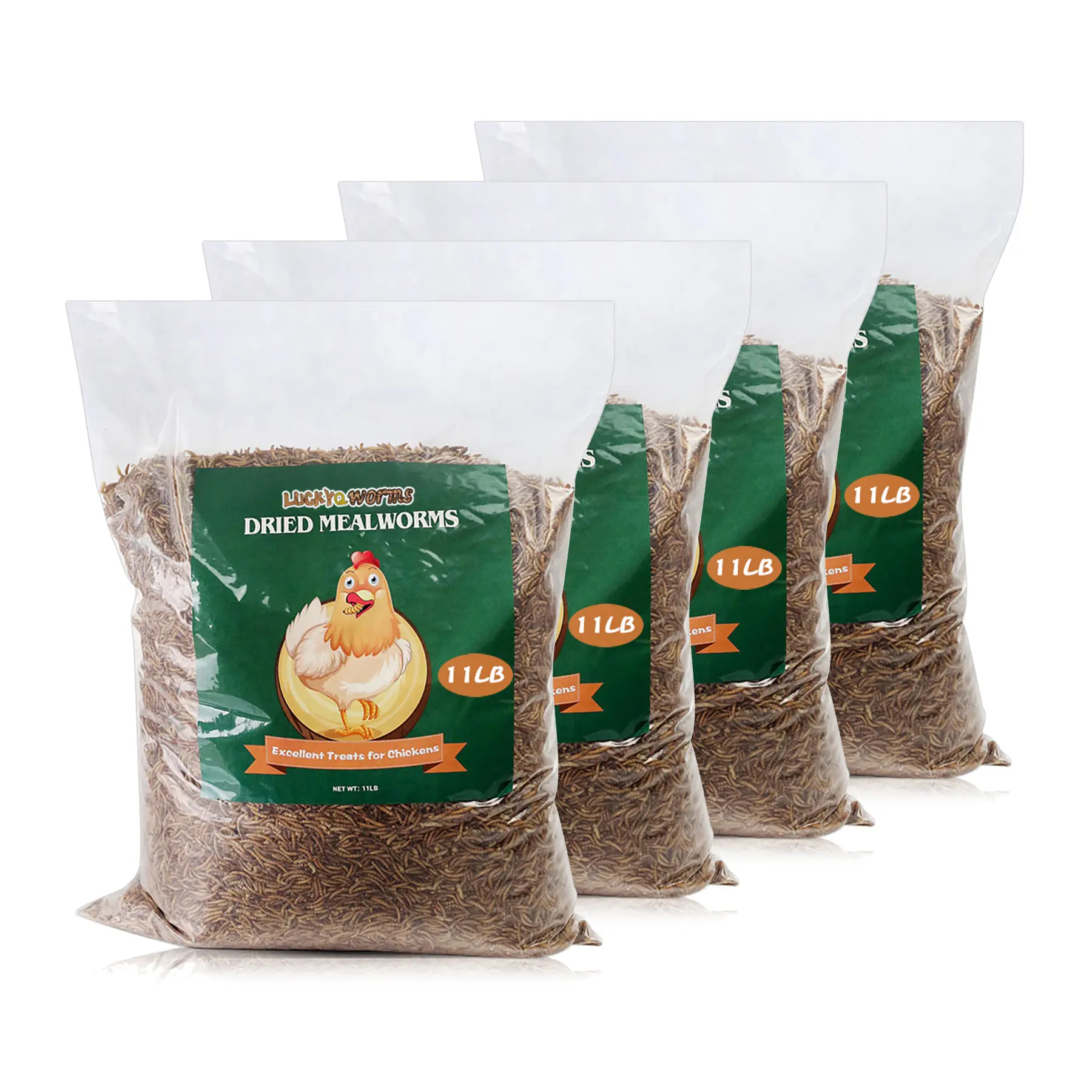 LuckyQworms 44lbs/40lbs/36lbs/22lbs/20lbs/18lbs/11lbs/10lbs/1lbs/10OZ Dried Mealworms for Chickens, Wild Birds & Reptiles | High Protein Natural Treats for Backyard Chickens & Laying Hens