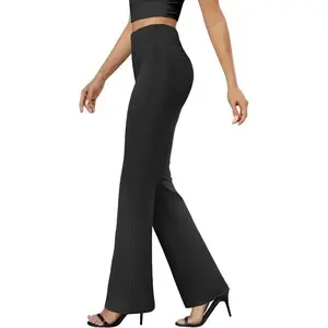 Womens Bootcut Dress Pants Business Casual Work Pants with Pockets High Waist Stretchy Trousers Pull On Office Slacks Womenswear Bottom