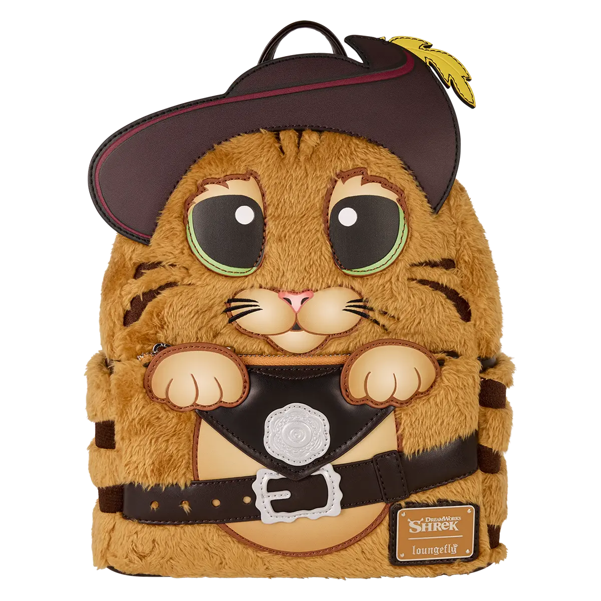 Shrek Puss In Boots Plush Cosplay Mini Backpack