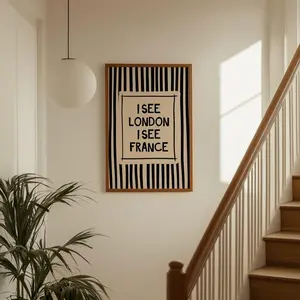[No Frame] I See London I see France Poster Print Black Funny Bathroom Quote Print