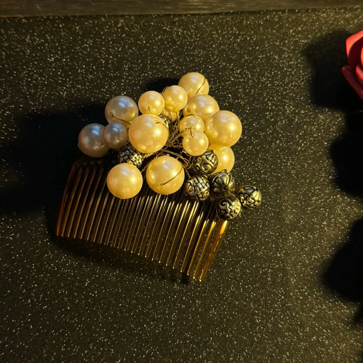Handmade Winter Wonderland Beaded Hair comb