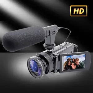 HD 1080P Handheld Digital Vlogging Camera, Outdoor & Home Professional Camcorder with Microphone, Video Recorder, 16x Digital Zoom, Photo & Video Recording
