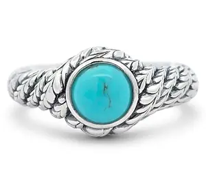 Tiffany Kay Studio Sterling & Turquoise  Herringbone Ring