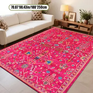Bohemian Print Velvet Carpet, Soft Comfortable Home Decor Rug, Living Room Sofa Pad, Bedroom Bedside Mat, Multi-Sized, No Shedding, Bohemian Area Rug