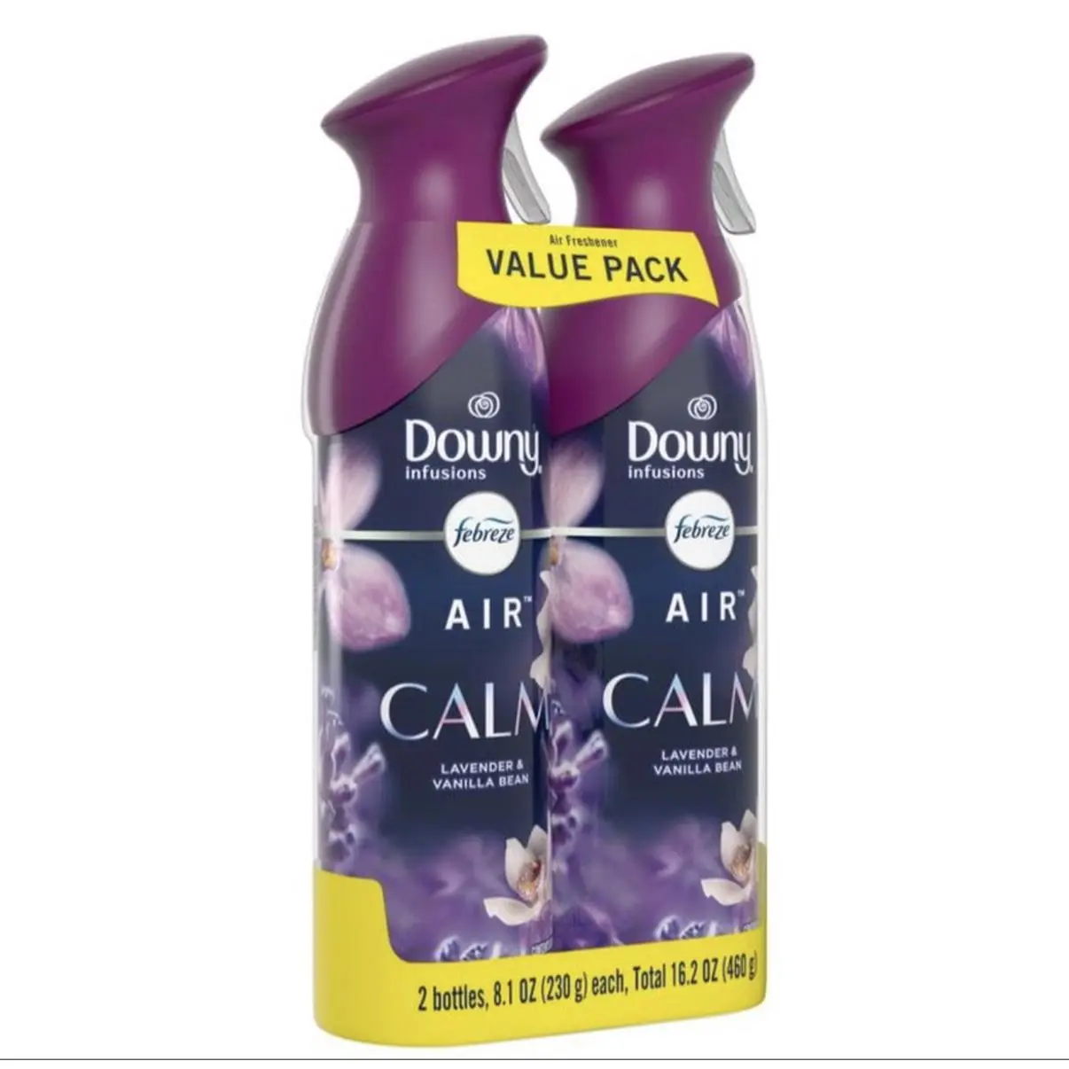 Downy Infusions Air Calm Lavender & Vanilla Bean 2 Bottles 8.1 OZ Each Value Pack Freshener