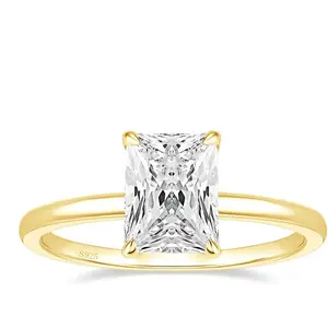 3CT 925 Sterling Silver Engagement Rings Radiant Cut Solitaire Cubic Zirconia CZ Wedding Promise Rings for Her Wedding Bands for Women Size 3-11